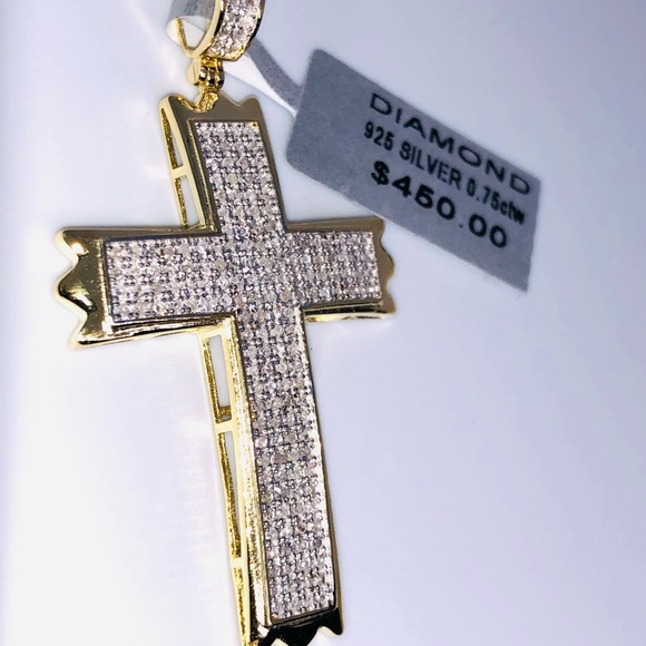Real Genuine natural diamond cross pendant NOT FAKE! Verified seller! HUGE SALE! - Picture 7 of 11